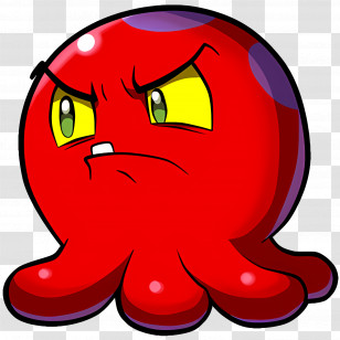 Squid Baron - Angry Cartoon Octopus Transparent PNG