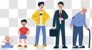 Human Life Cycle - Illustration Of Male Life Stages Transparent PNG