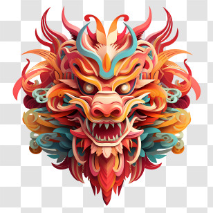 Chinese Dragon - Vivid Colorful Dragon Illustration For Mythical Art Transparent PNG