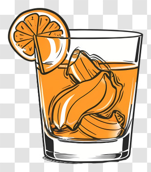 Orange Juice - Orange Drink With Citrus Garnish Transparent PNG