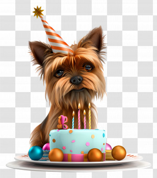 Animal - Dog With Birthday Cake Cartoon Transparent PNG