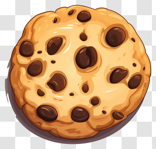 Chocolate Chip Cookie - Illustration Of A Chocolate Chip Cookie Transparent PNG