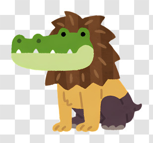 Icon - Cute Crocodile Lion Hybrid Cartoon Transparent PNG