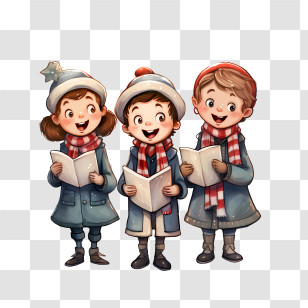 Go Caroling Day - Children Singing Christmas Carols Transparent PNG