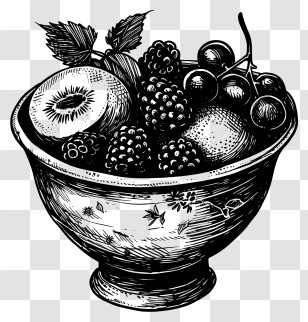 Hand Drawn Fruit Bowl - Hand-Drawn Fruit Bowl Illustration Transparent PNG