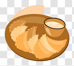 Thai Food - Plate Of Dumplings With Sauce Transparent PNG