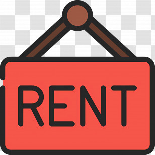 Rent Sign - Red Rent Signboard Design Transparent PNG