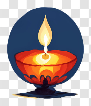 Bodhi Day - Traditional Oil Lamp With Glowing Flame Illustration Transparent PNG