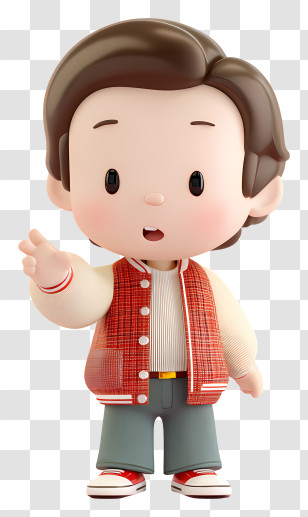 Young Boy - Cartoon Boy In Red Jacket Transparent PNG