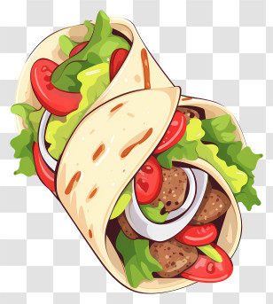 Burrito - Delicious Shawarma Wrap With Fresh Ingredients Transparent PNG