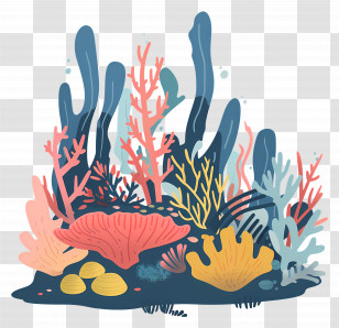 Reefs - Colorful Coral Reef Underwater Scene Transparent PNG