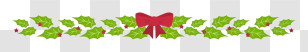 Christmas Tree - Holly Garland With Red Bow Transparent PNG