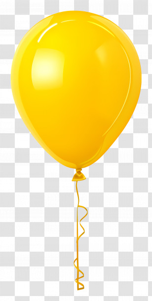 Single Balloon - Bright Yellow Balloon For Celebrations Transparent PNG
