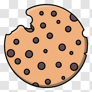 Chocolate Chip Cookie - Bitten Chocolate Chip Cookie Illustration Transparent PNG