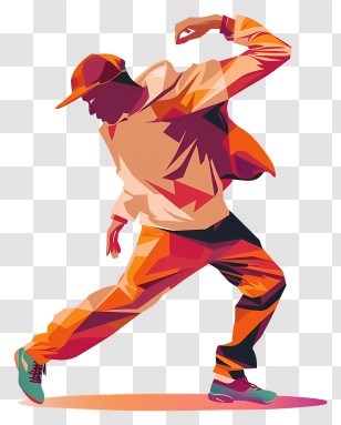 Street Dancer - Colorful Dancing Man Transparent PNG