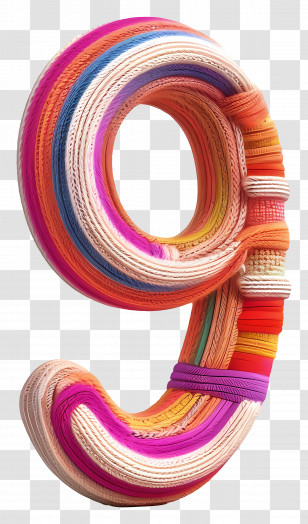 Number 9 - Colorful Number Nine Design Transparent PNG