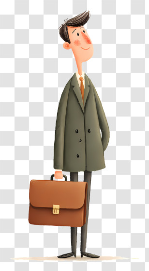 Businessman Holding Briefcase - Cartoon Man With Briefcase In Business Attire Transparent PNG