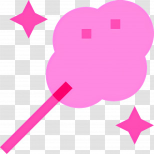 Cotton Candy - Simple Pink Cotton Candy With Stars Transparent PNG