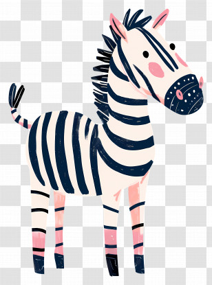 Zebra - Playful Childlike Zebra Illustration Transparent PNG
