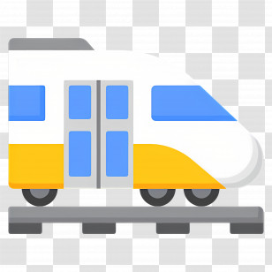 Bullet Train - Modern Train Emoji On Tracks Transparent PNG
