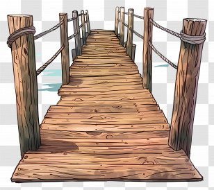 Wooden Pier - Rustic Wooden Dock By The Water Transparent PNG