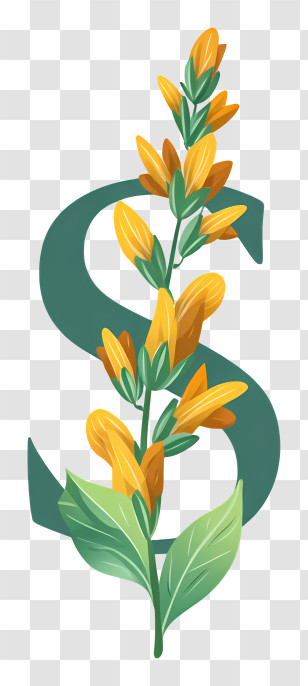 Salvia Logo - Floral Dollar Sign Symbol Transparent PNG