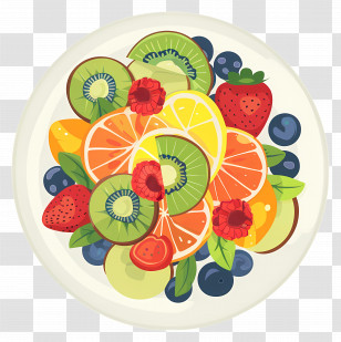 Fruit Salads - Colorful Fruit Platter Illustration Transparent PNG
