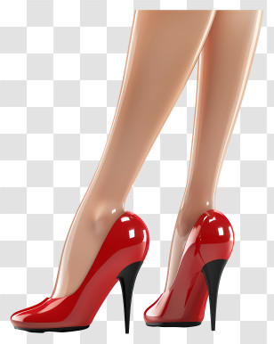 Sexy - Elegant Red High Heels Illustration Transparent PNG