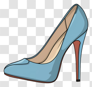 Blue High Heeled Shoe - Stylish Blue High Heel Shoe Illustration Transparent PNG