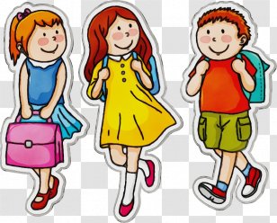 kids sharing at school clip art