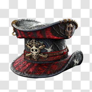 Pirate Cap - Decorative Pirate Hat With Skull Transparent PNG