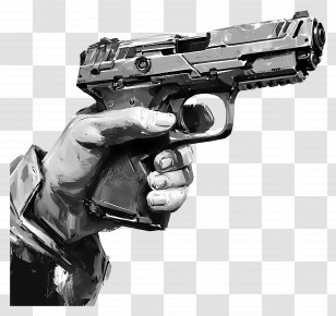 Hand Holding Gun - Hand Holding A Pistol Illustration Transparent PNG