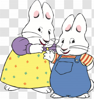 Max Ruby - Two White Bunnies Together Transparent PNG