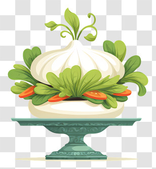 National Bao Day - Gourmet Vegetable Dish On Plate Transparent PNG