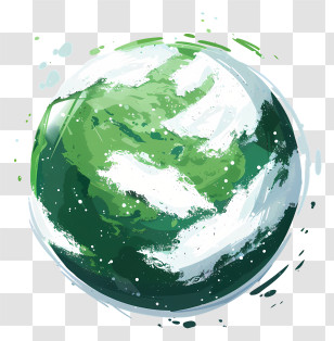 Green Earth - Artistic Illustration Of Earth Transparent PNG