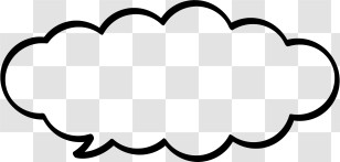Thought Bubble - Speech Bubble In Black Outline Transparent PNG
