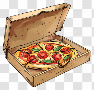 Pizza In Box - Hot Pizza In A Takeout Box Transparent PNG