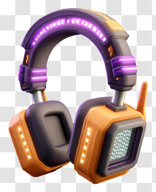 Roblox Headphone - Futuristic Headphones With Neon Lights Transparent PNG