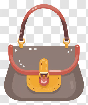 Handbag - Cartoon Brown And Yellow Handbag Icon Transparent PNG