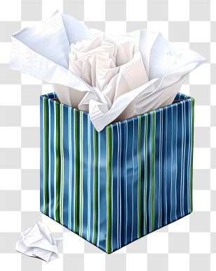 Hand Drawn Tissue Box - Striped Tissue Box With Paper Transparent PNG