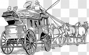 Horse-drawn Vehicle Carriage Stagecoach - Tandem Bicycle - Horse Transparent PNG