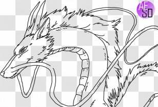 Haku Line Art Drawing Dragon DeviantArt - Cartoon Transparent PNG
