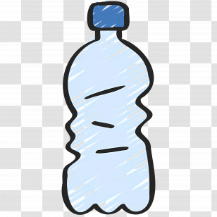 Water Bottle - Illustrated Plastic Water Bottle Design Transparent PNG