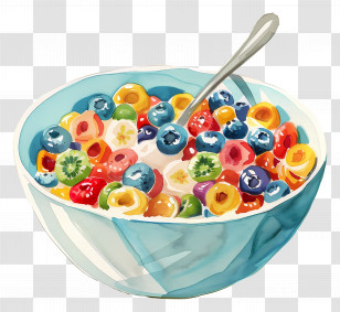 Cereal - Bow Of Healthy Fruit Cereal Mix Transparent PNG