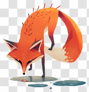 Red Fox - Curious Orange Fox By Water Transparent PNG