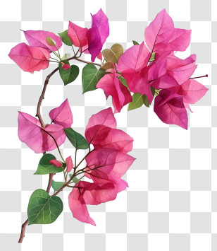 Bougainvillea - Pink Bougainvillea Flowers In Full Bloom Transparent PNG