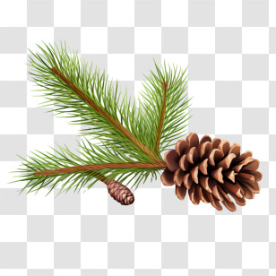 Pinecone - Pine Branch With Cones For Seasonal Decoration Transparent PNG