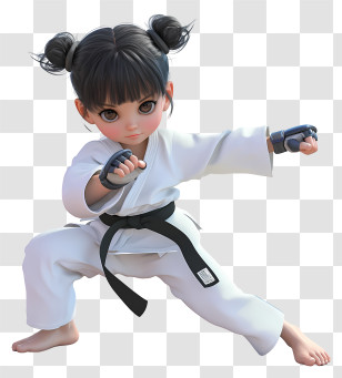 Taekwondo Girl - Karate Girl In Action Transparent PNG
