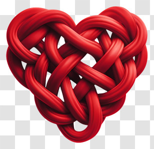 Red Heart Knot - Red Woven Heart Illustration Transparent PNG