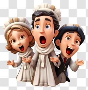 Facial Expressions - Children Singing Christmas Carols Transparent PNG